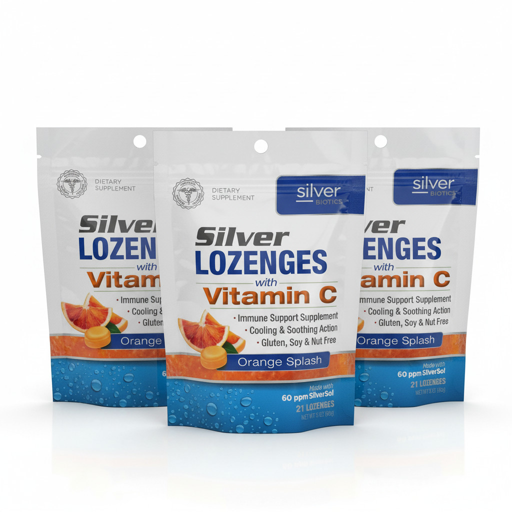 Silver Biotics Silver Lozenges Vitamin C Orange Splash 21 lzngs, 3 oz (3 Packs)