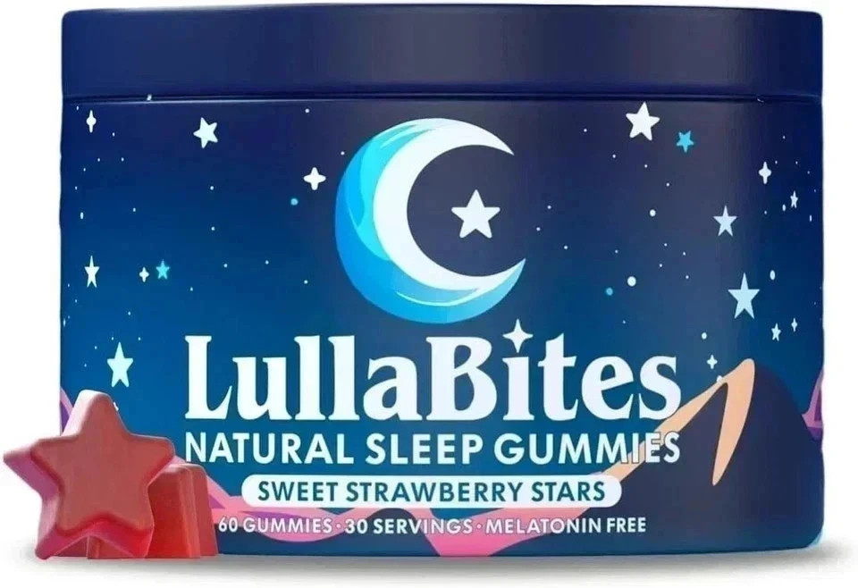 Brand new LullaBites Natural Sleep Gummies Made in USA 60 Gummies-30 Servings US