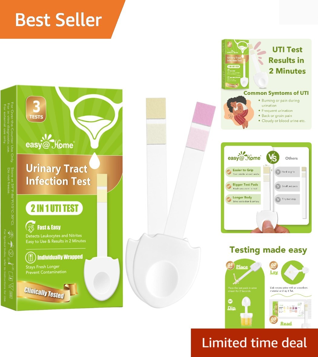 3 Pack UTI Strips for Women – At Home & Travel Essential with 2- Shelf Life