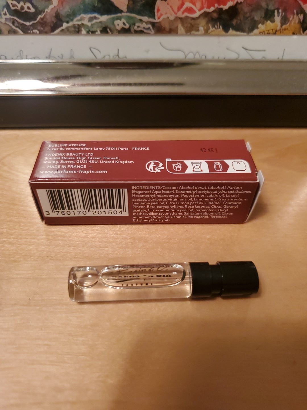 Frapin Parfums 6 Hours To Rio Eau De Parfum 1.5ml/0.05oz Sample Spray NIB!