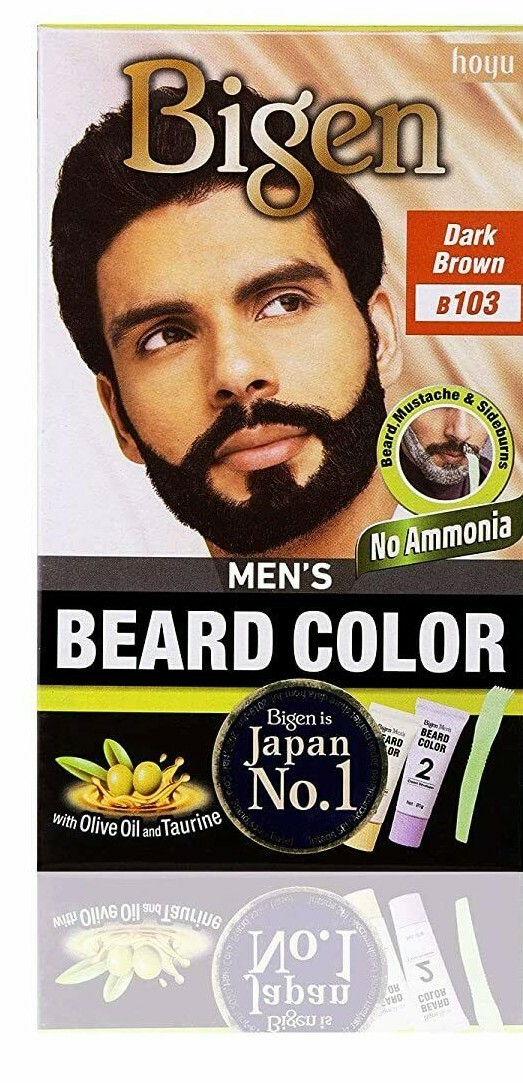 Bigen Men’s Beard Color Dark Brown B103, 20gm + 20gm.