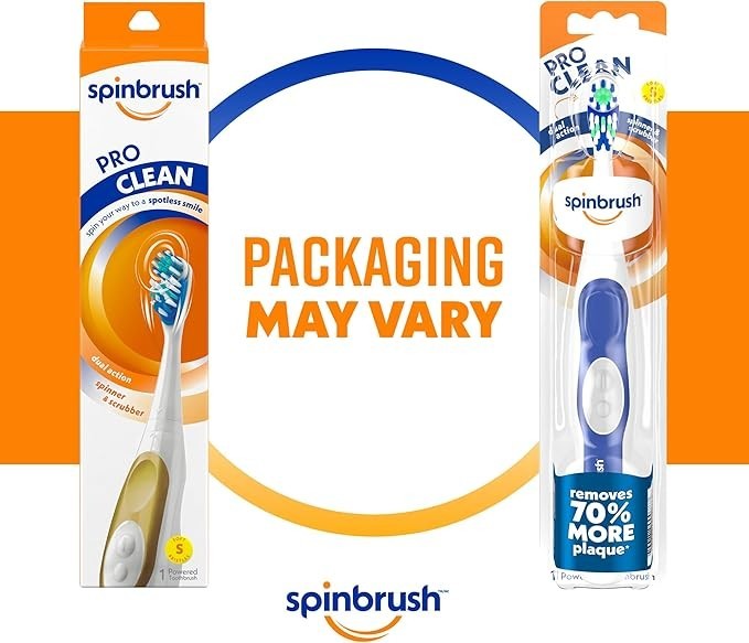 Spinbrush PRO CLEAN Battery Powered Toothbrush, Medium Bristles, 1 Count