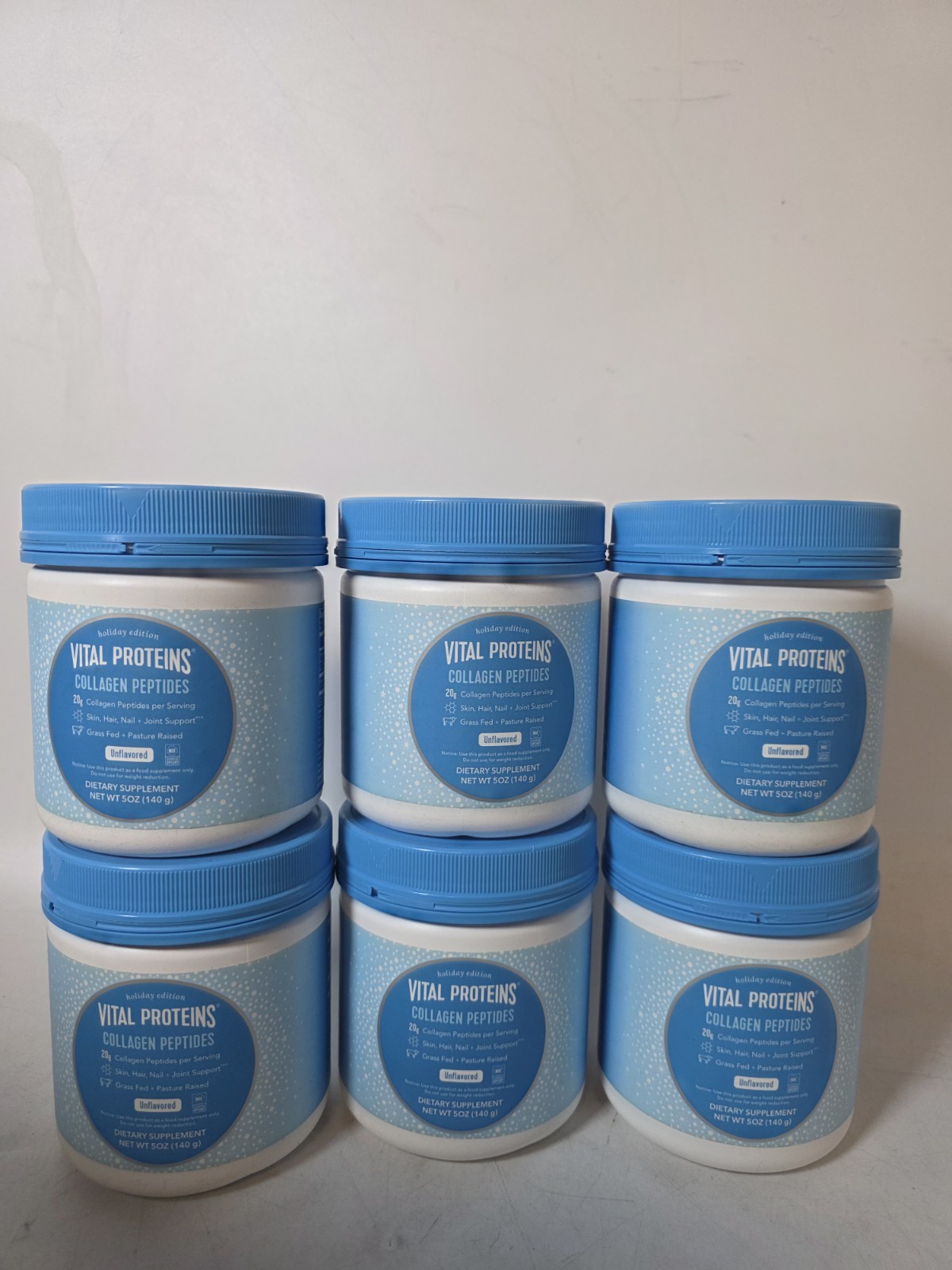 Vital Proteins 5 oz Holiday Edition Unflavored Collagen Peptides 07/2027 – Qty 6