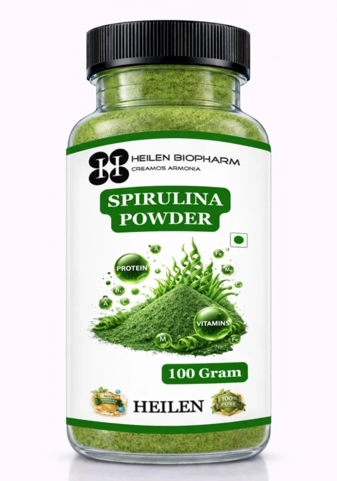 100% Spirulina Powder | Nutrient-Rich Superfood | No Additives | 100 g