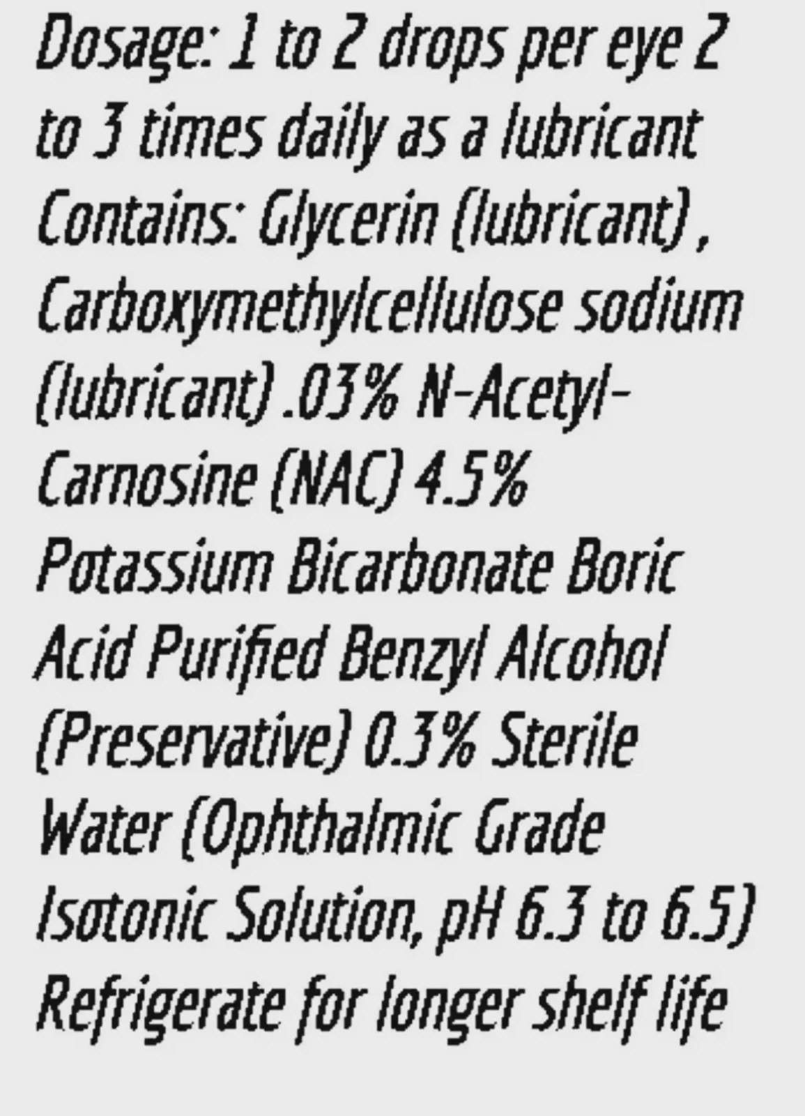 Cataract Eye Drops with 4.5% NAC, N-Acetylcarnosine 15ml Vial 2 pack!