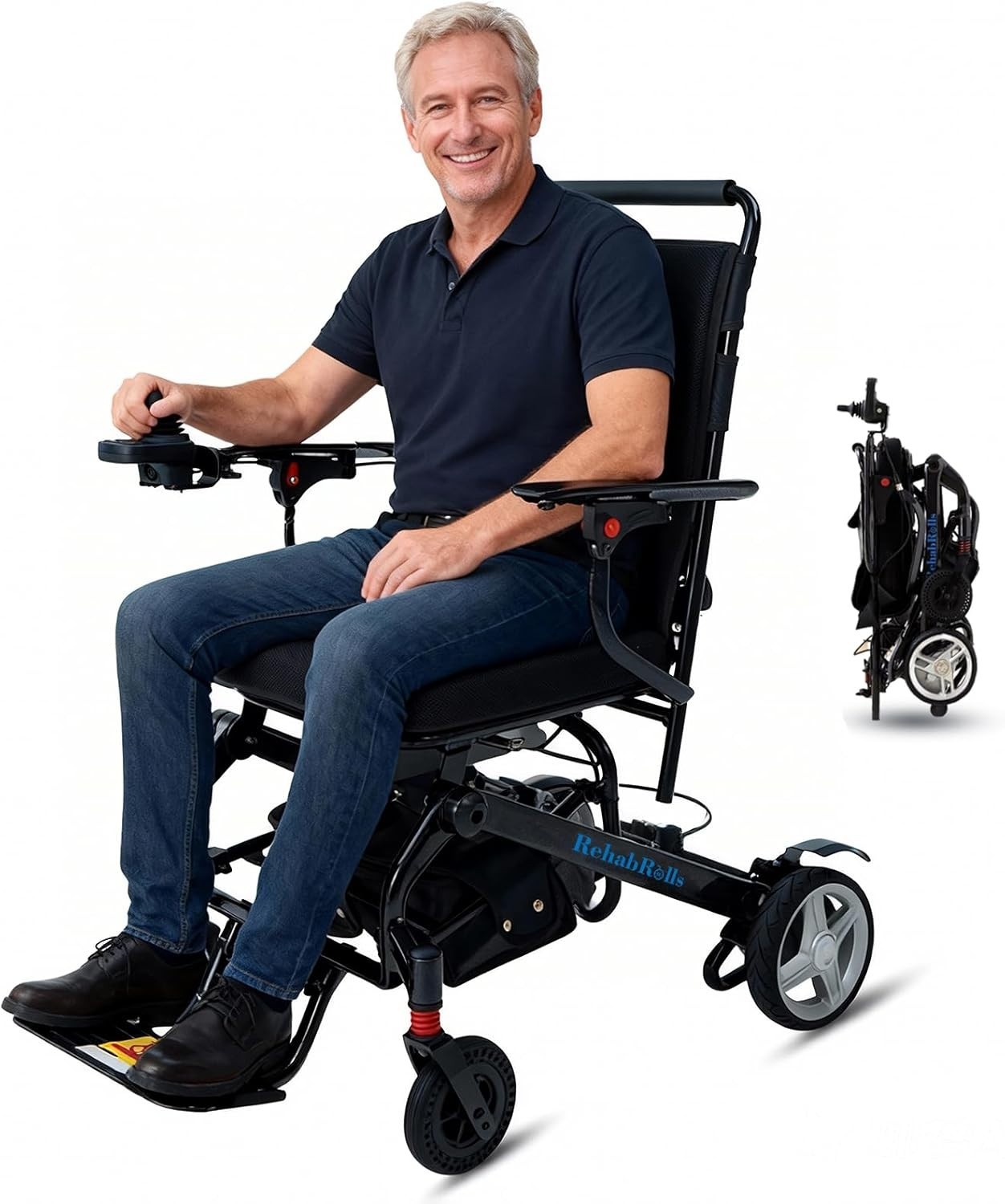 33lbs Carbon Fiber Electric Wheelchair Lightweight Foldable Power Chair 15 Miles