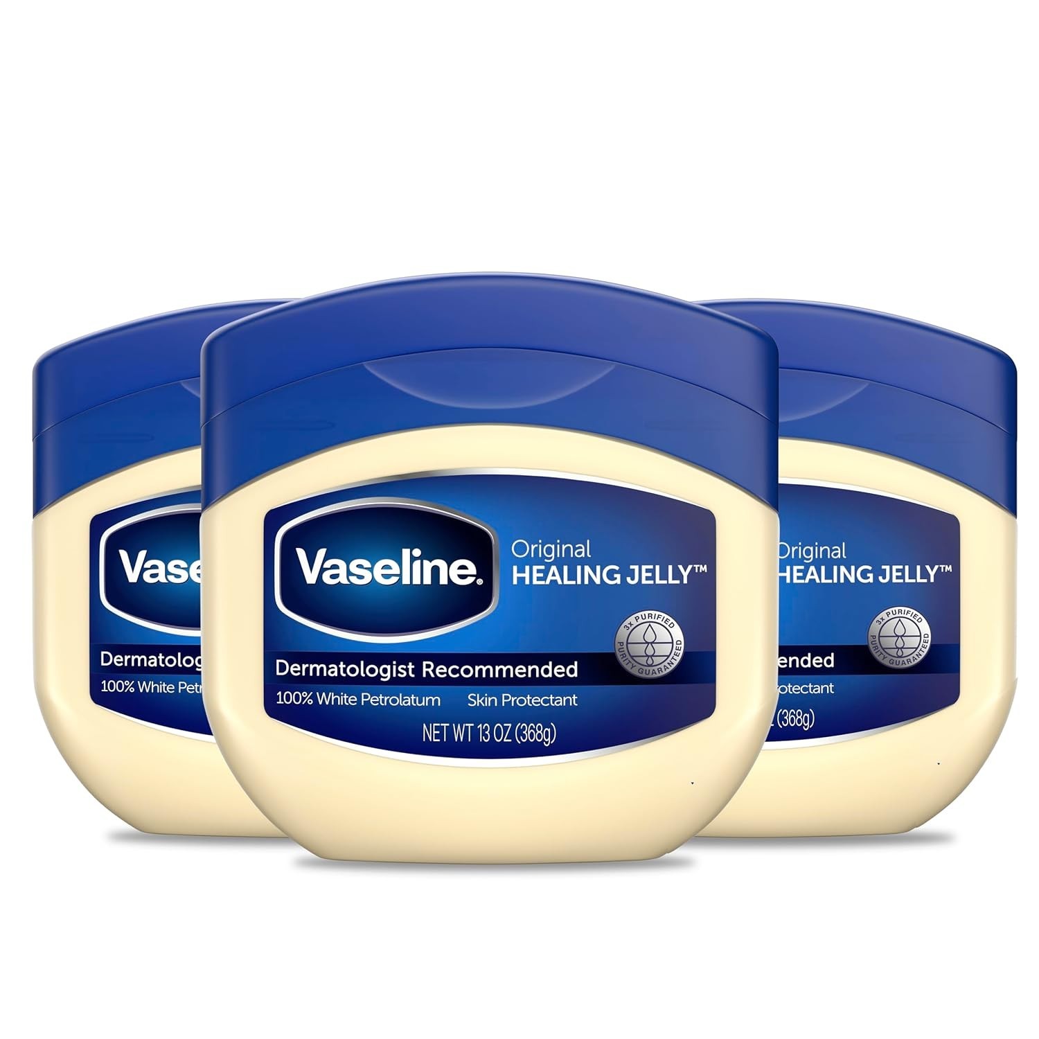 Vaseline Petroleum Jelly Original 3 Count Provides Dry Skin Relief And Protects
