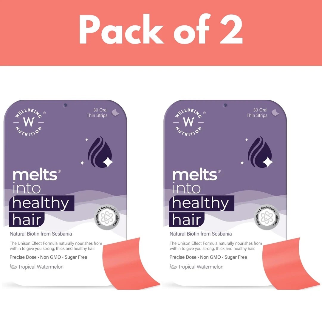 Wellbeing Nutrition Melts Healthy Hair, Pure Biotin 10,000mcg 30 Oral Strips