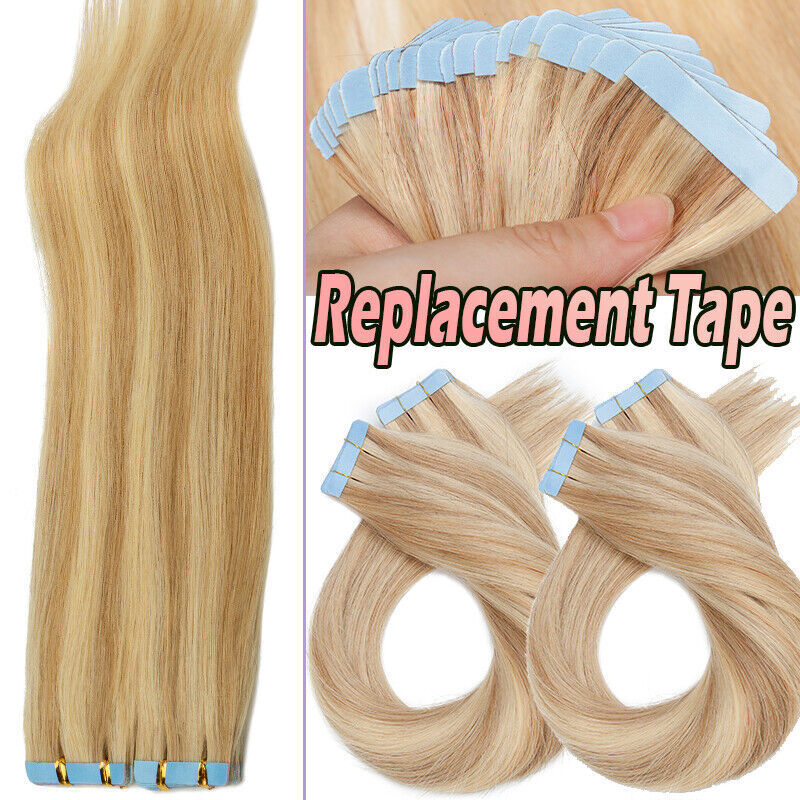 Thick 10/20/40/60pcs Tape In Remy Virgin Human Hair Extensions Russian Skin Weft