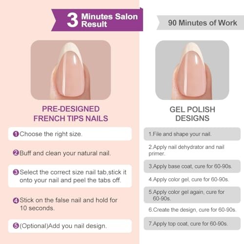 9 Colors French Tip Press on Nails Short Almond Fake Nails French Nails Style-8
