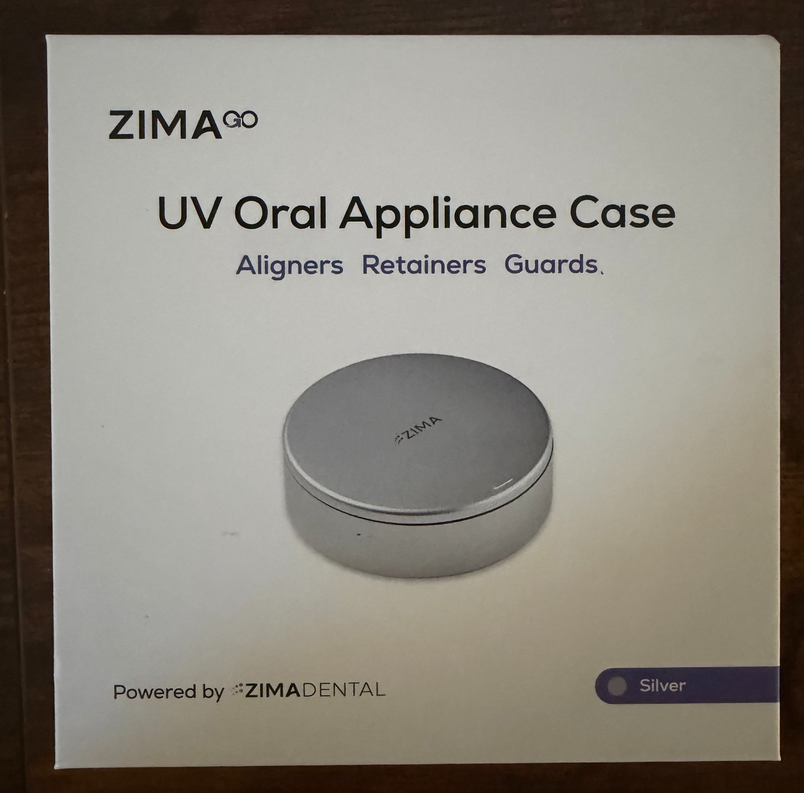 Zima Go Metal UV oral appliance case By Zima Dental In Silver in SEALED/UNOPENED
