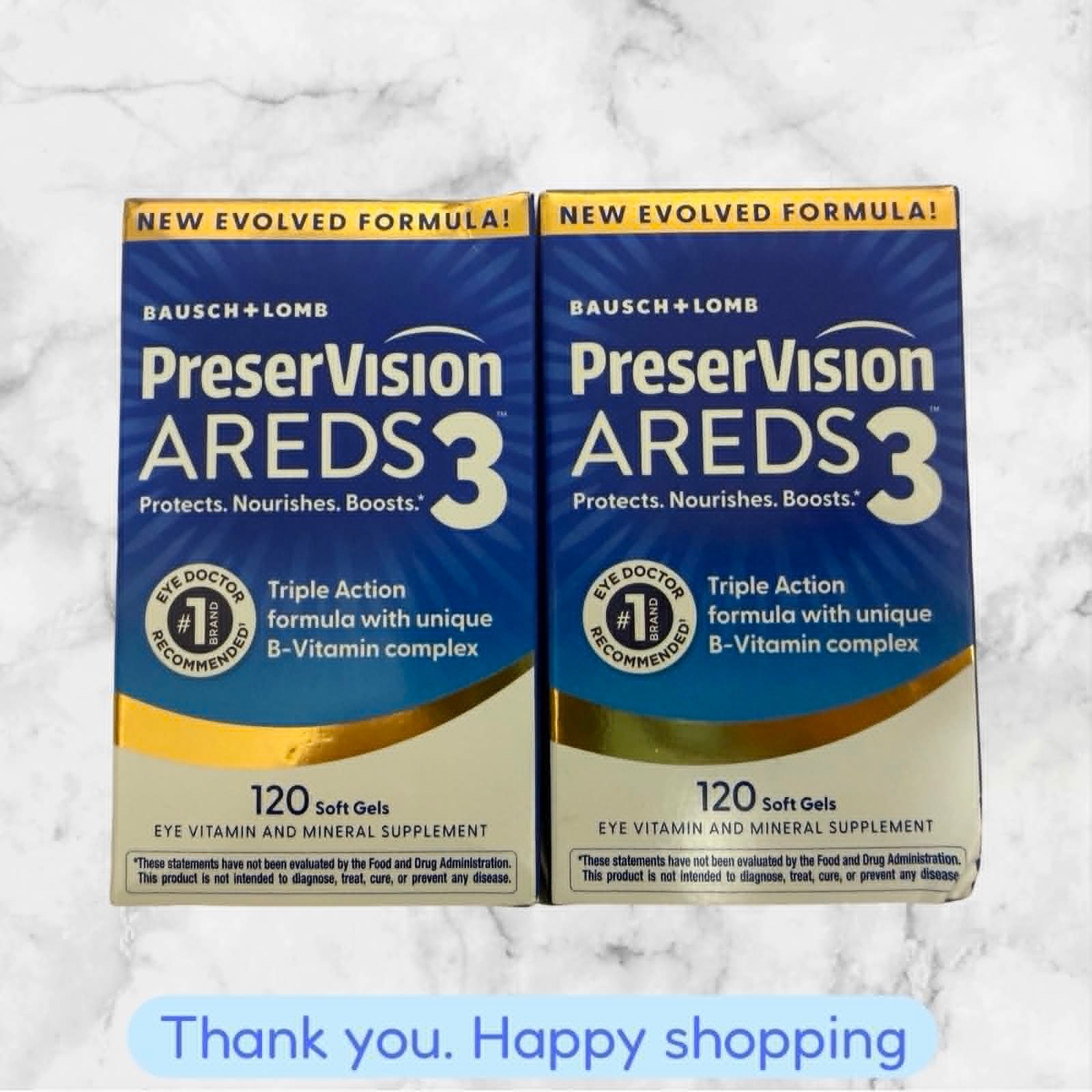 FOR 2 PreserVision AREDS 3 Eye Vitamin Soft Gels 120ct Each Exp2027+ NEW SHIP