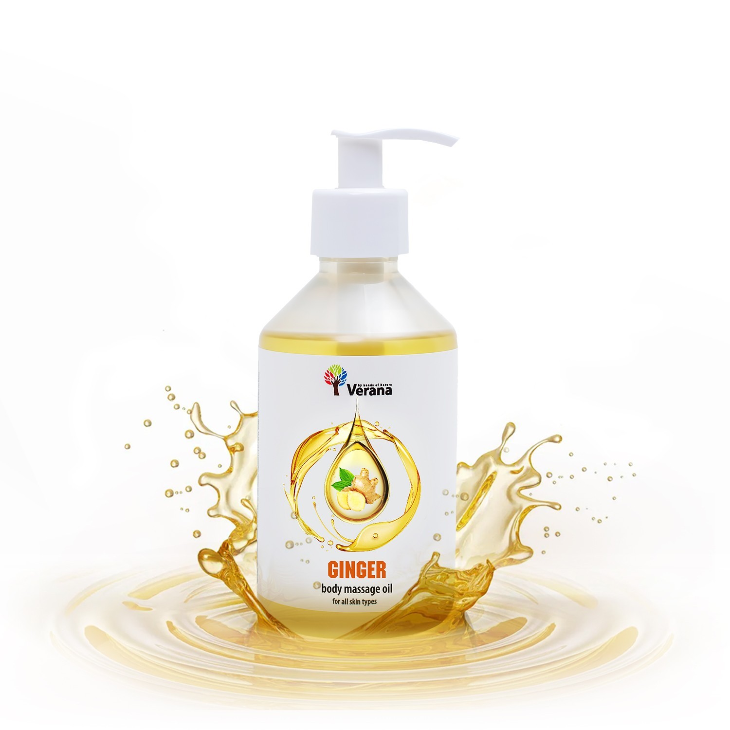 Verana Ginger Body Massage Oil, Anti-Cellulite Oil, Natural Skincare