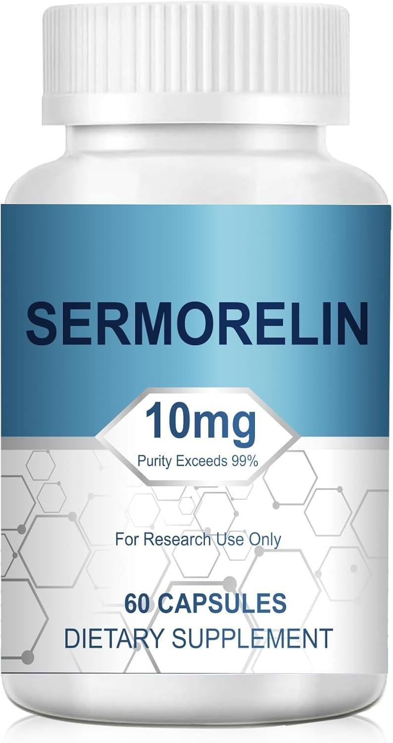 Sermorelin Research Peptide, 10MG Research Grade Capsules, 99% Purity-60 Cap US