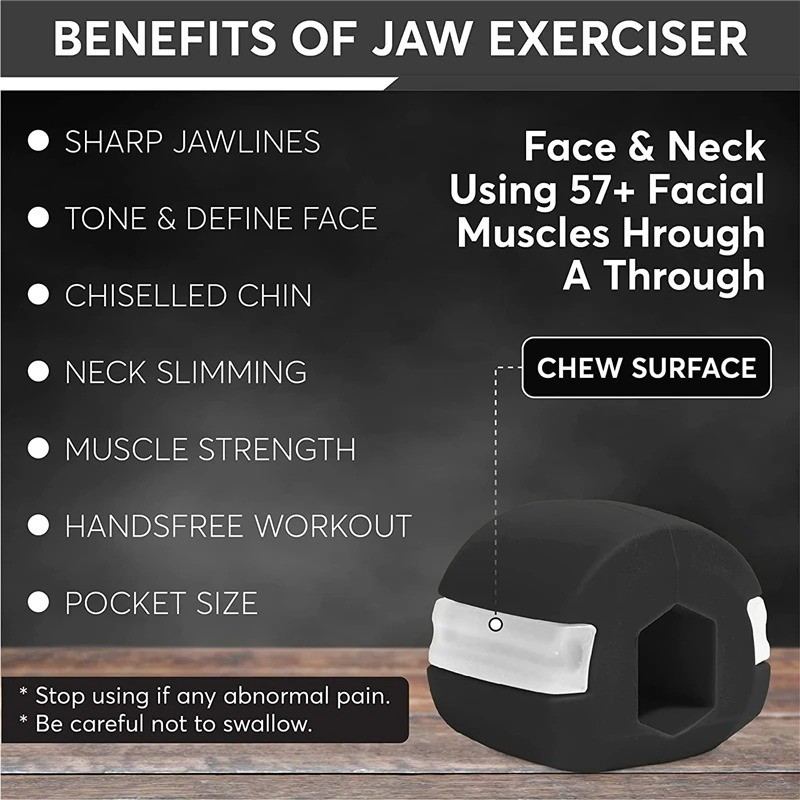 3PCS Jawline Exerciser Mouth Exercise Fitness Ball Neck Face Jaw Trainer Toning