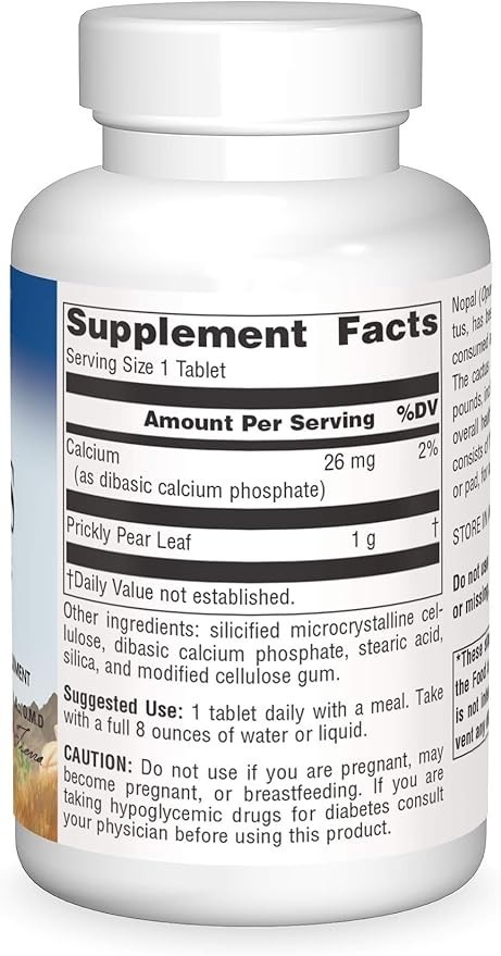 120 Count Nopal Prickly Pear Cactus Herbal Supplement Tablet Made in USA