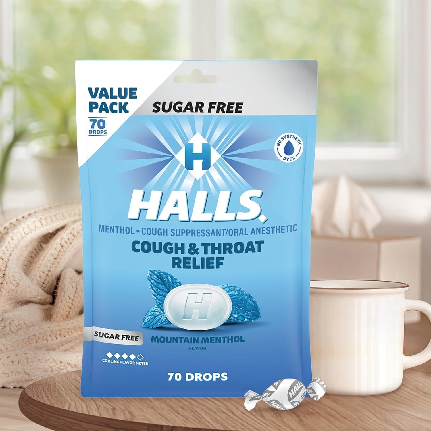 Cough & Throat Relief Mountain Menthol Sugar Free Cough Drops, 840 ct | No Sy…