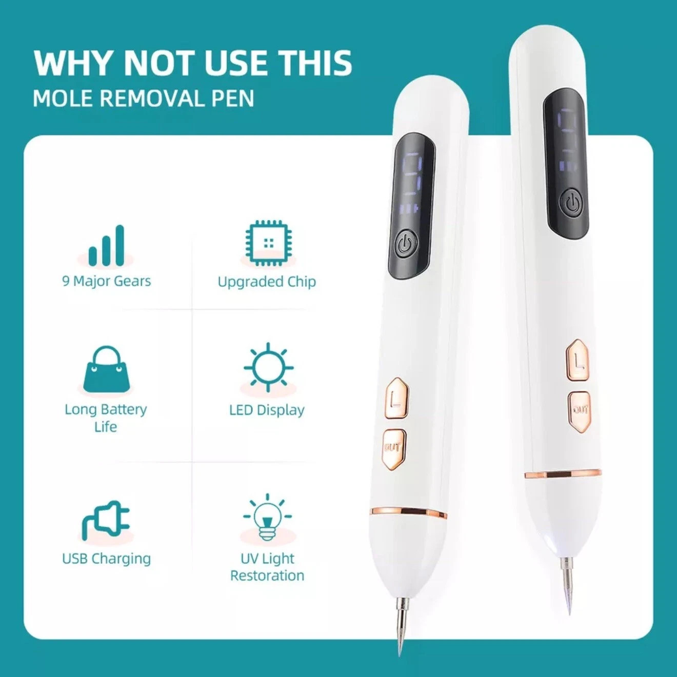 Laser Plasma Pen Mole Removal Dark Spot Remover Skin Wart Tag Tattoo Anti-Aging