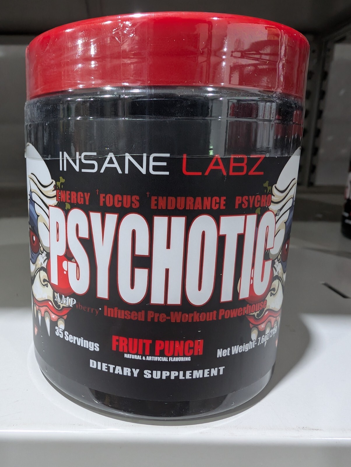 Insane Labz Pre Workout Powder Fruit Punch Flavor 30 Serv *EXP 1/7/28*