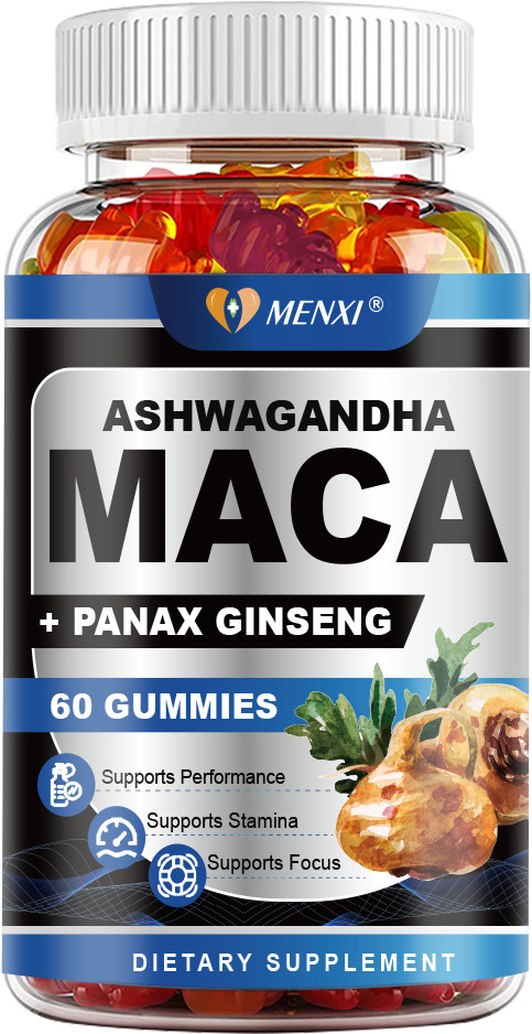 MENXI Black Maca Gummies – Stress Resilience & Sexual Function Enhancer 60PCS