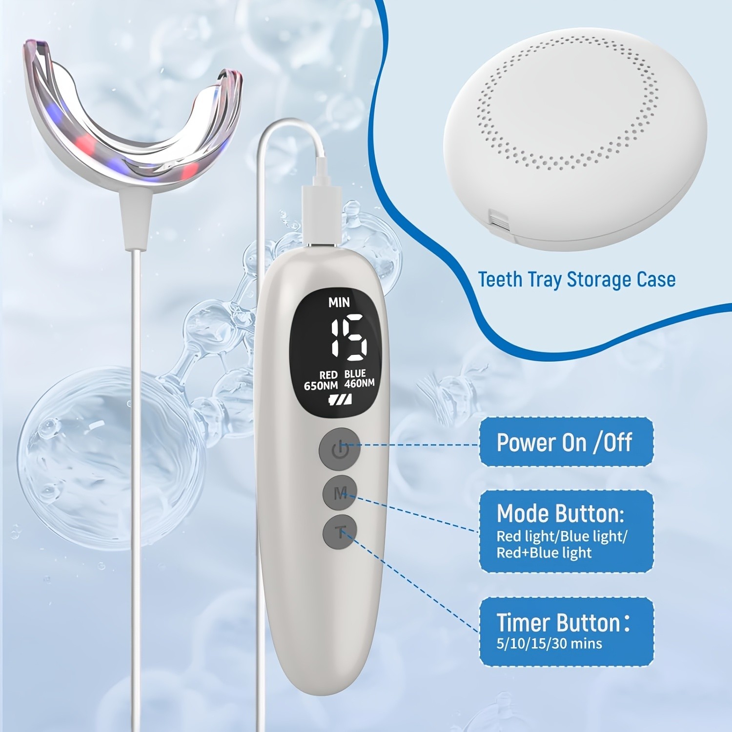LED Periodontal Light Therapy Device Red Blue Light Treatment for Gum Healt