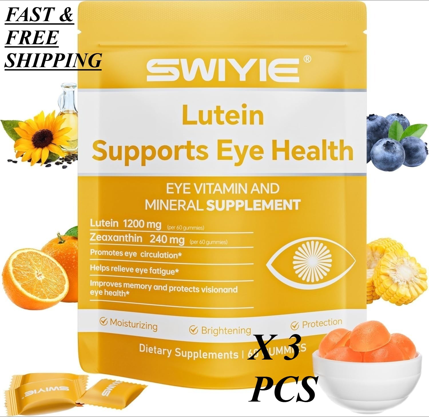2 PACKS-LUXRY SWIYIE Lutein Gummies – Eye Health Support with Lutein&Zeaxanthin