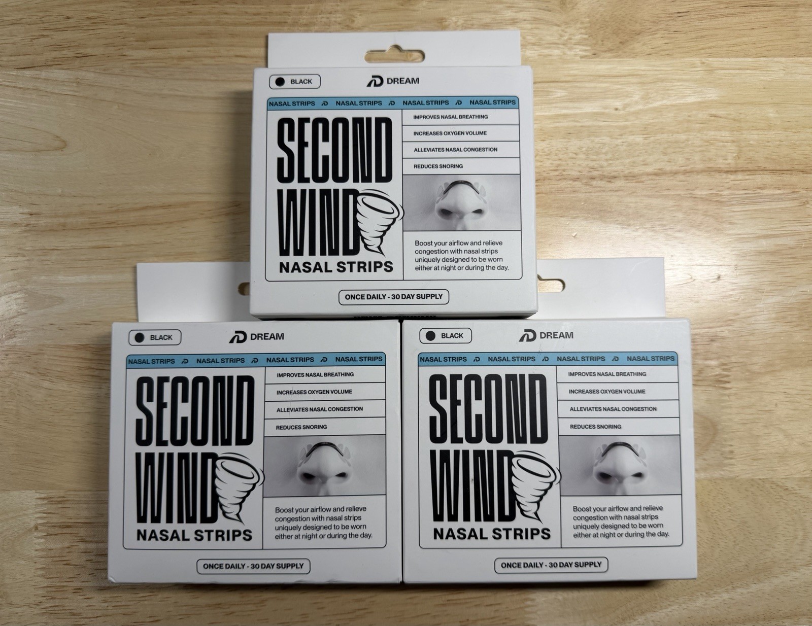 (3)Dream Recovery Second Wind Nasal Strips Breathing, Sleep, Snoring Sand STRNG