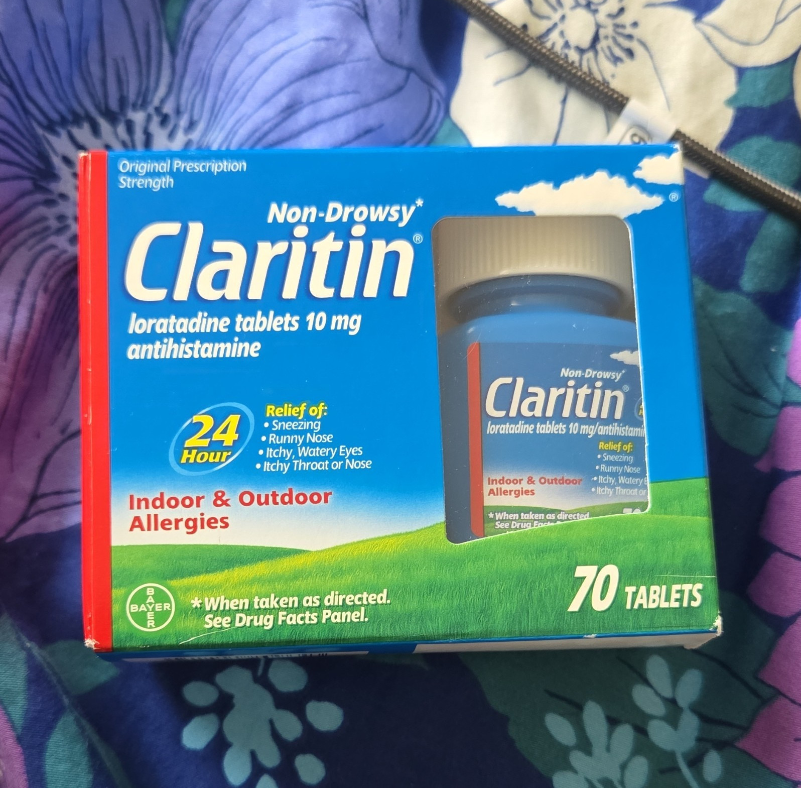 Claritin 24 Hour Non-Drowsy Loratadine 10 mg Allergy Relief Tablets 70