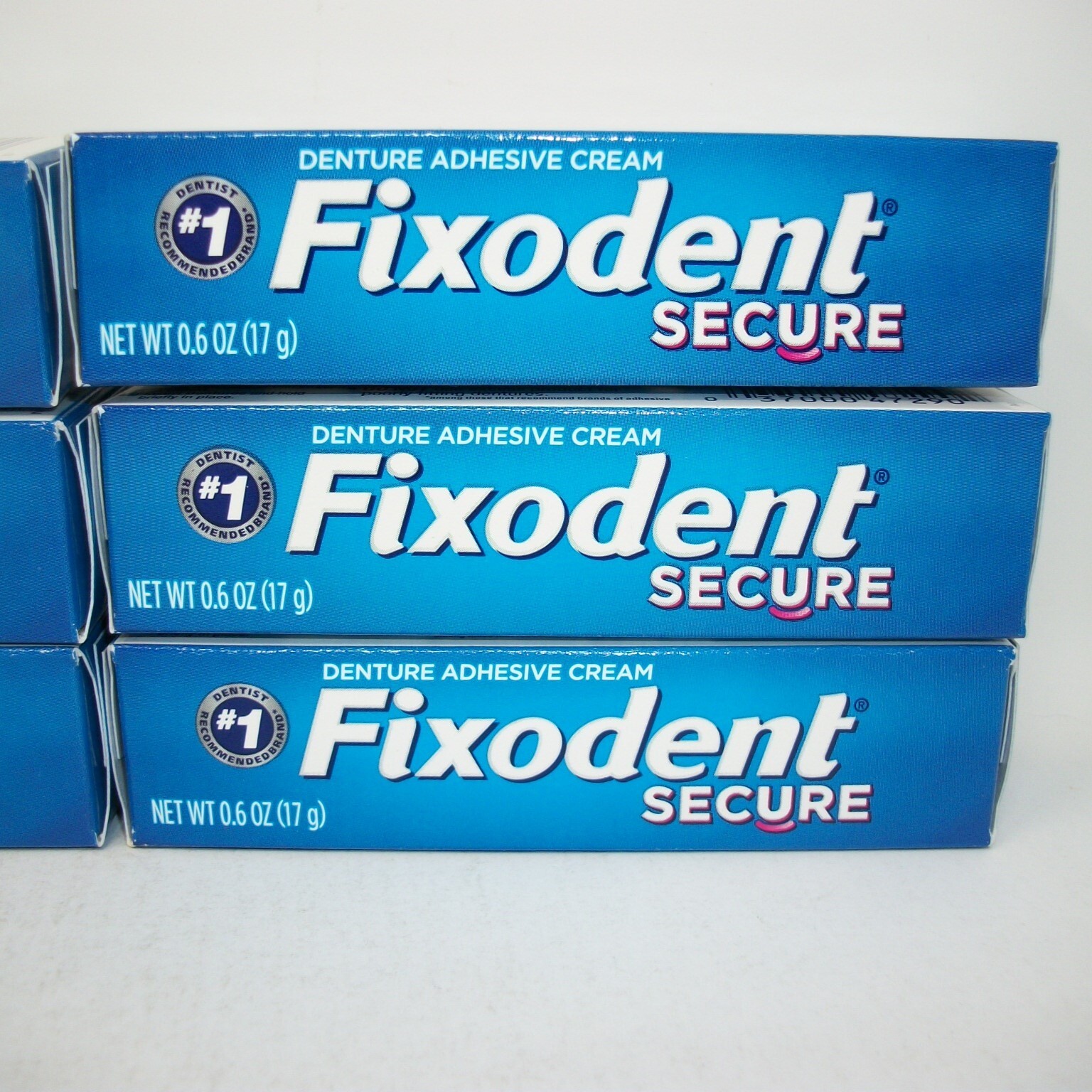 6 Tubes Fixodent Secure Denture Adhesive Cream Travel Purse Size 0.6oz Each