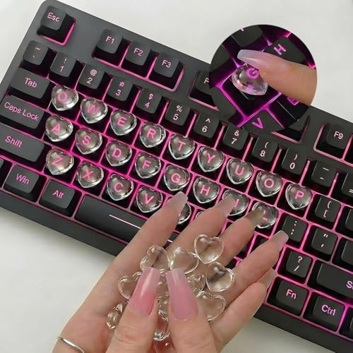 60pcs Raised Keyboard Sticker for Long Nails, Protect Nail 60 Pcs Heart 8mm