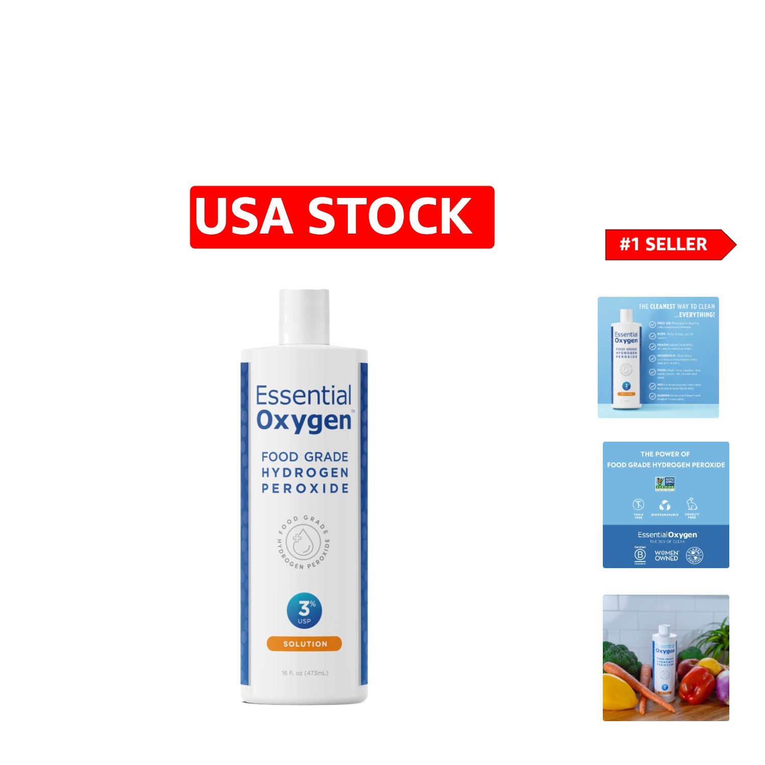 Eco-Friendly 3% Hydrogen Peroxide Cleaner – 16 Oz Natural All-Purpose Solution