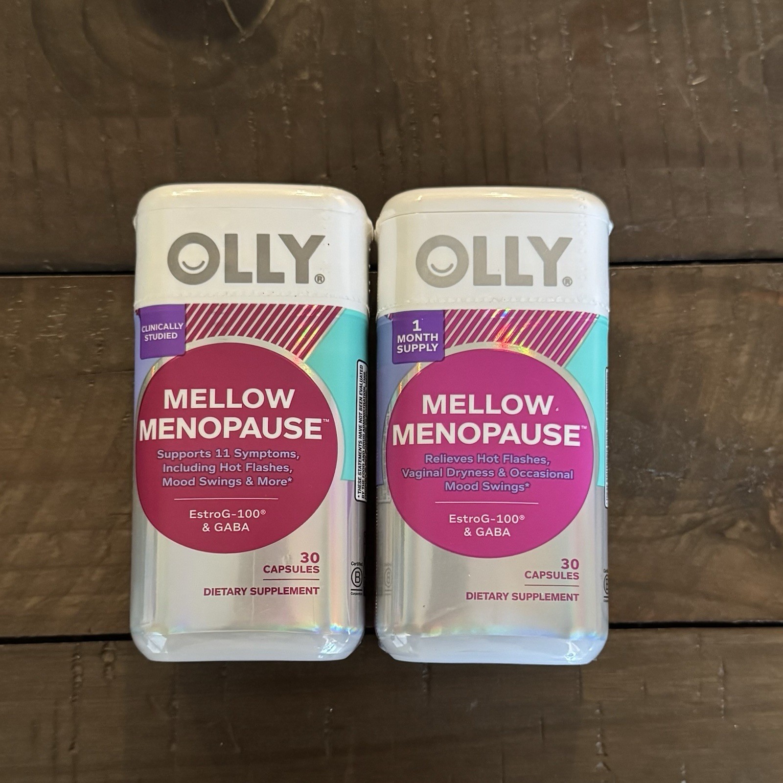 EXP 12/2026+! 2 Lot (30ea) OLLY MELLOW MENOPAUSE 60 Capsules 2 Months Supply