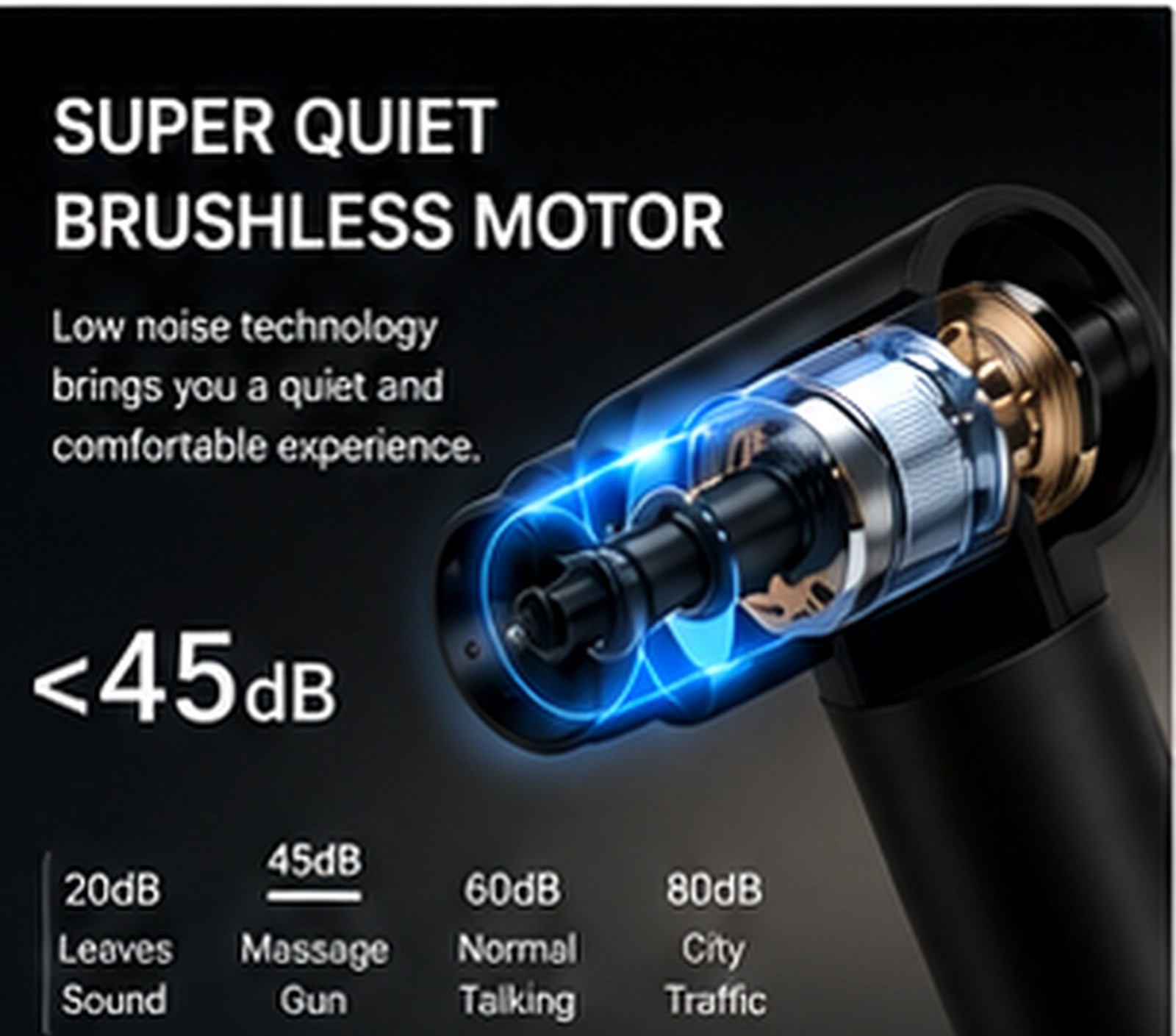 Mini Massage Gun Deep Tissue Percussion Massager Portable Quiet 4 Heads USB