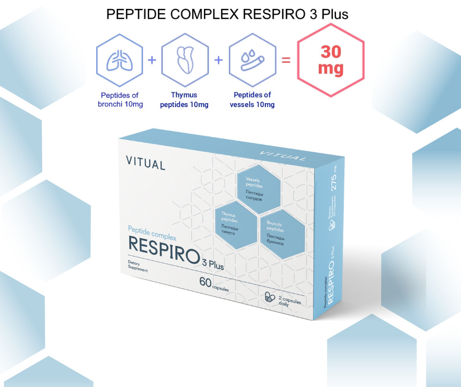 Respiro 3 Plus – Respiratory System Peptide Bioregulator Complex 60 Capsules