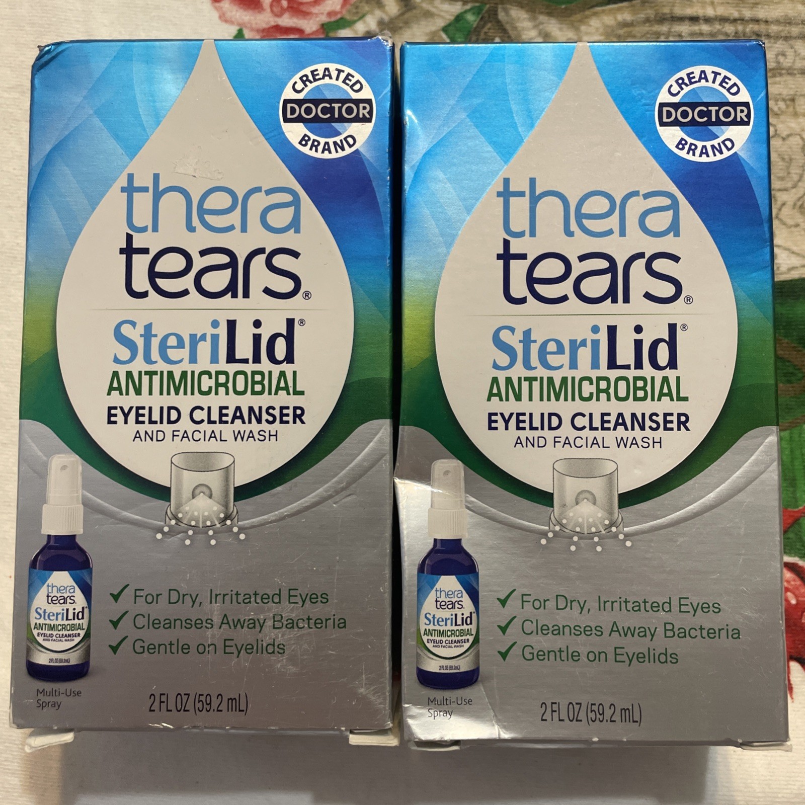 2~TheraTears SteriLid Antimicrobial Eyelid Cleanser 2oz9/26Gentle CleanserSEALED