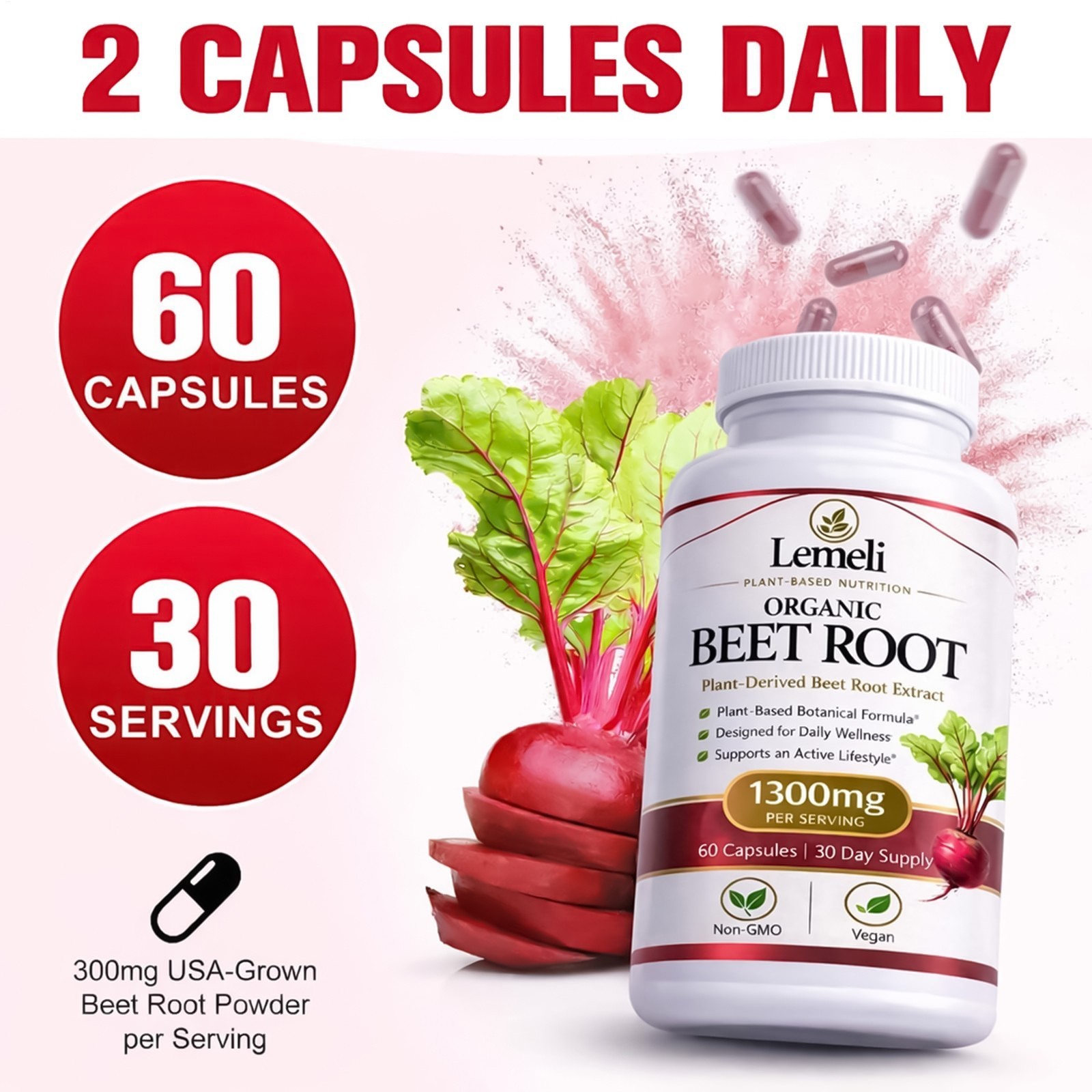 Lemeli Beetroot Plant-Based Daily Wellness Supplement – Antioxidant Blend