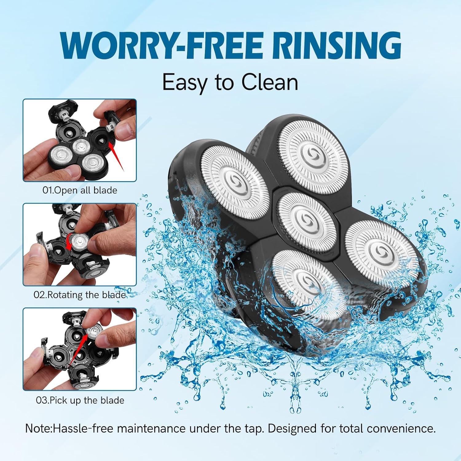 5-Blade Replacement for Freebird Head Shaver, Electric Razor Refills