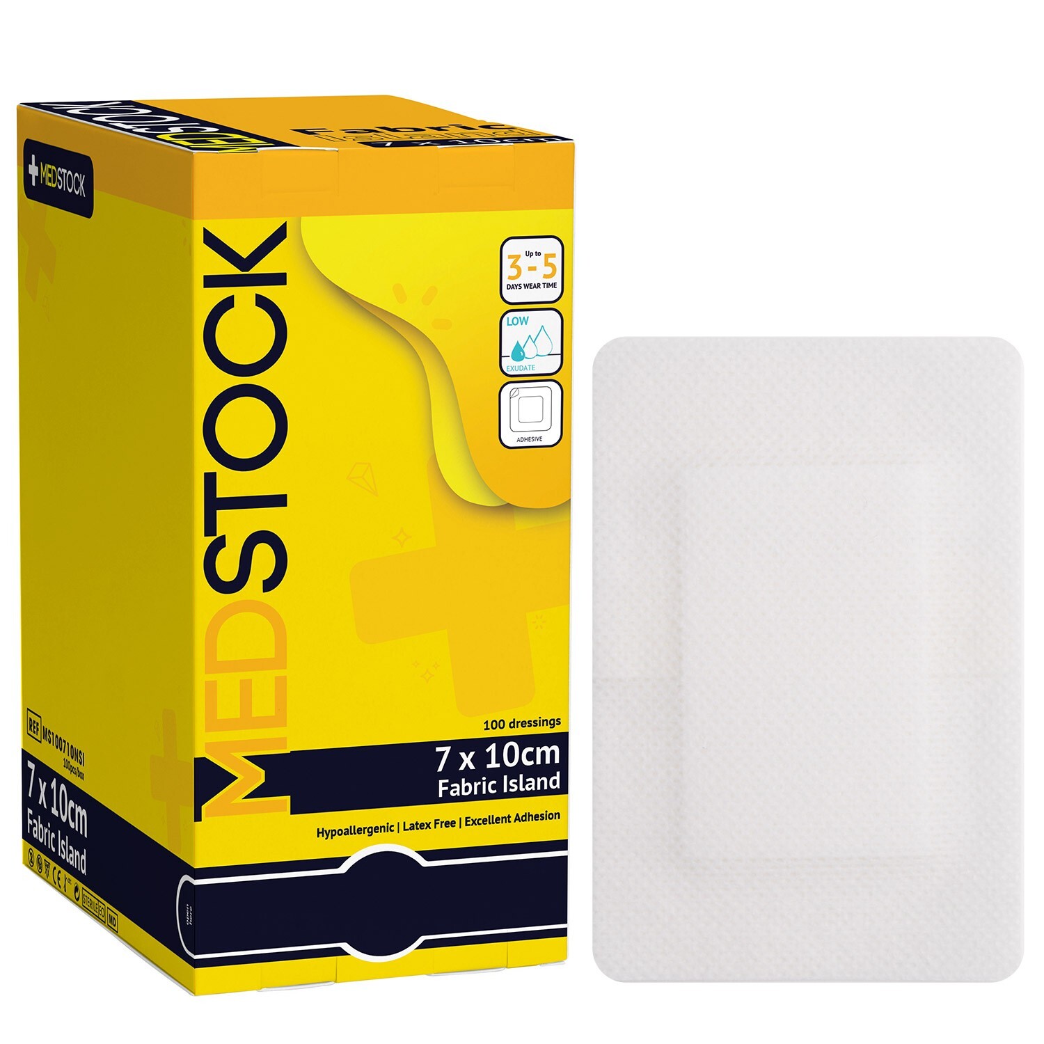 MEDSTOCK Fabric Island Dressing – 2.75″ x 4″ (Box of 100)