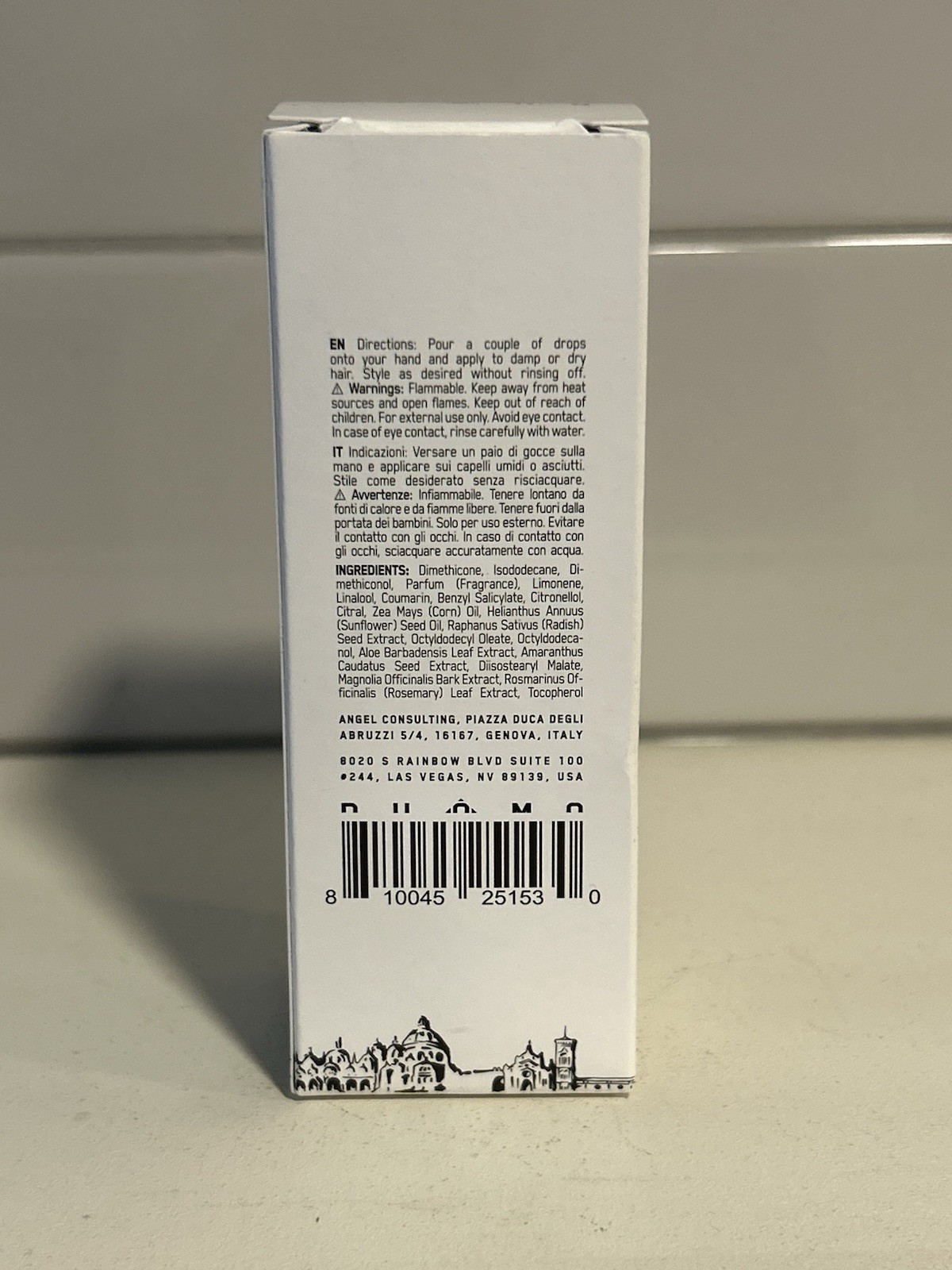 DUOMO HAIR OIL 50ml / 1.69 fl oz Full Size New In Box Made in Italy