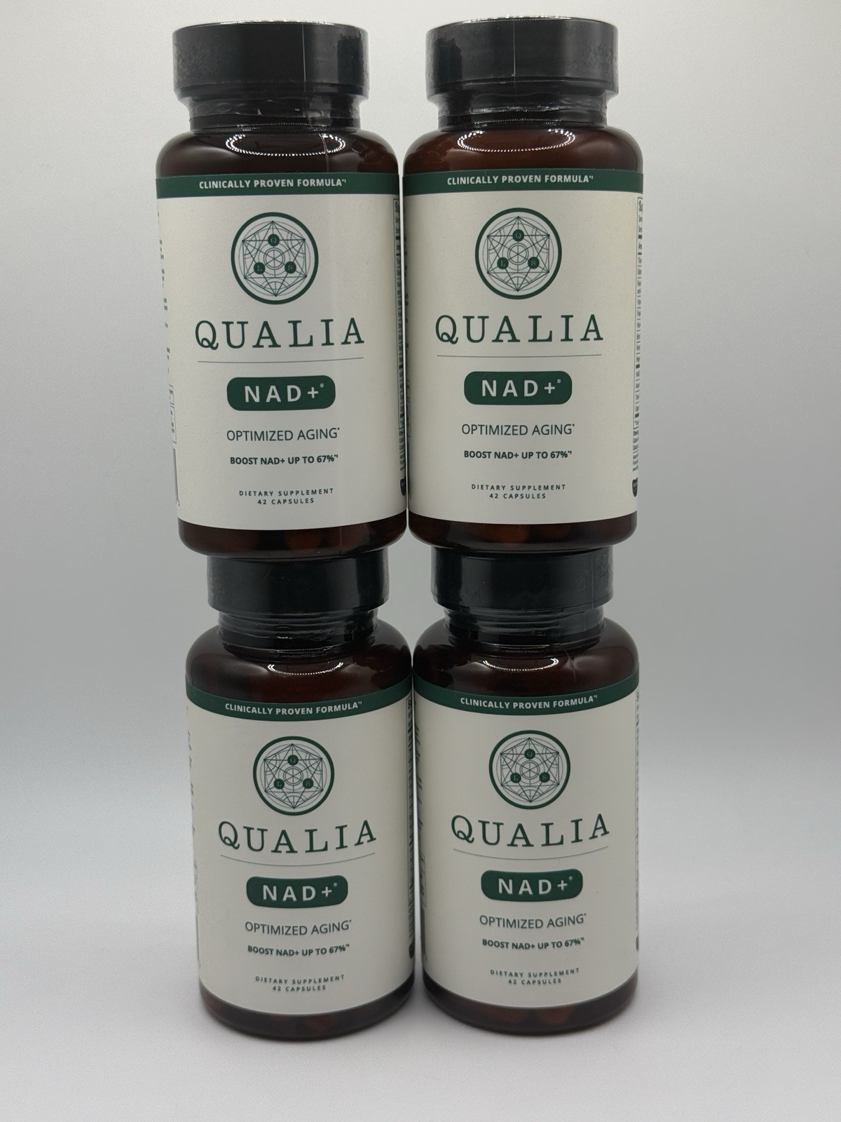 4 Pack Qualia NAD+ Optimized Aging 42 Capsules (168 Total) – New – Exp. 03/2027