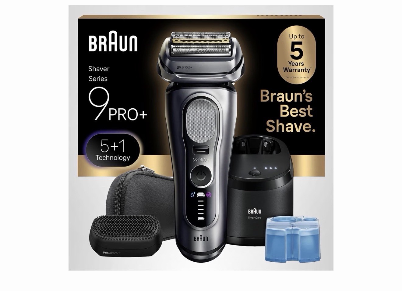 Braun Series 9 PRO+ Electric Shaver SmartCare Center New Open Box Silver 9697CC