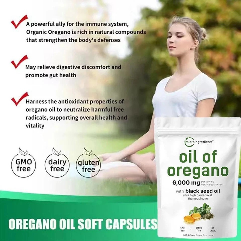 Ingredients Oregano of Oil Softgels 6000mg Count Serving,900 Per 3X Micro