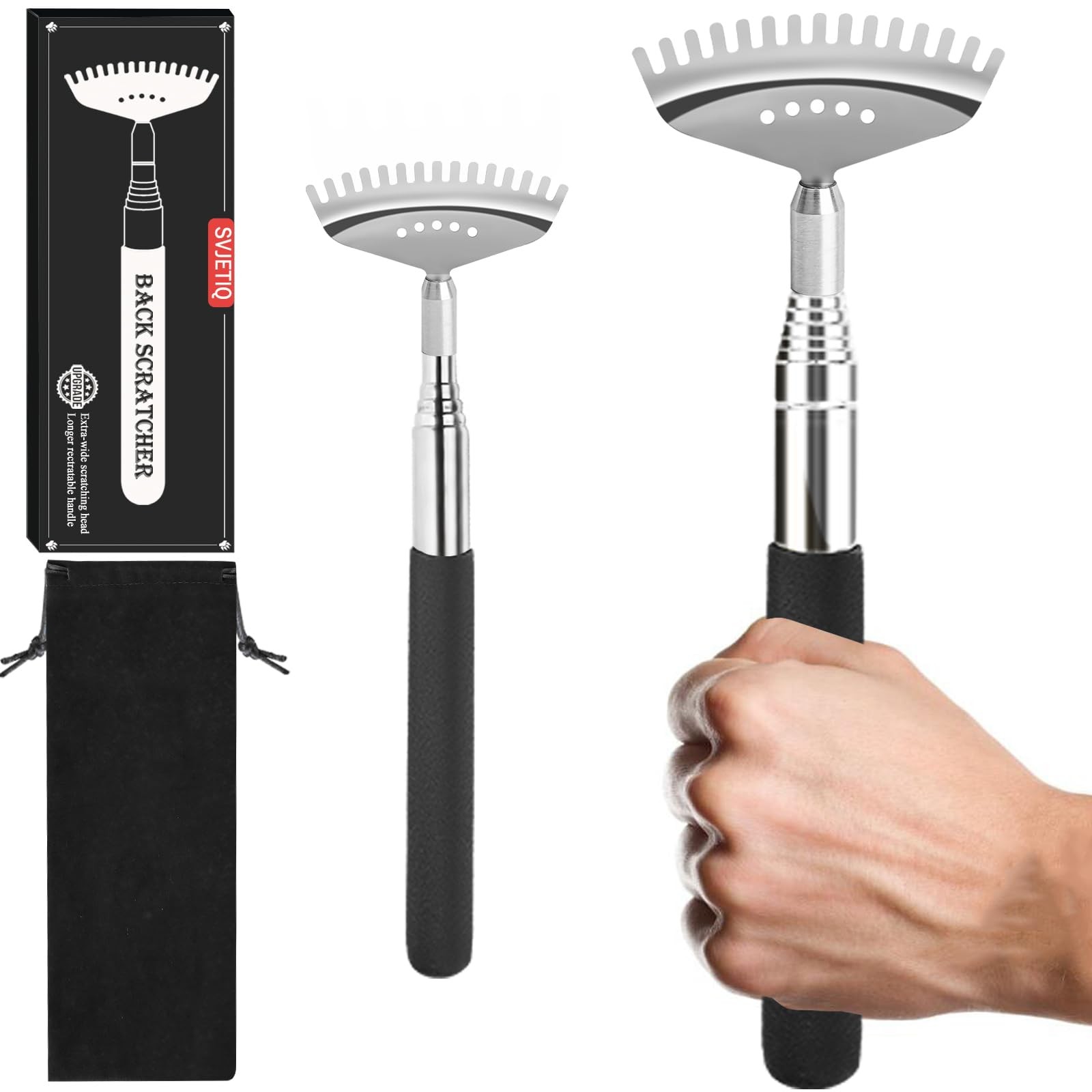 Oversized Extendable Back Scratcher for Men Women Adults 2 Pack Different-Sizes
