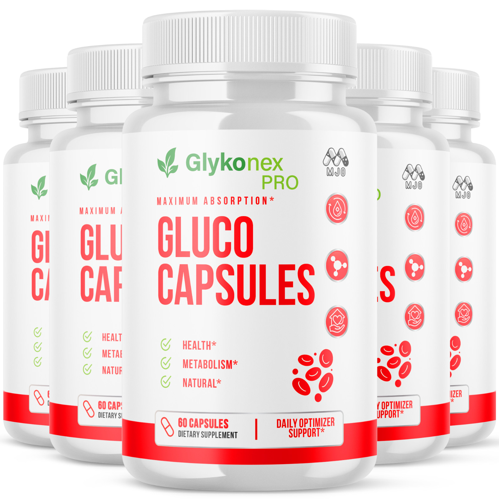 (5 Pack) Glykonex Pro Advanced Support Blood Supplement GlykonexPro 300 Capsules