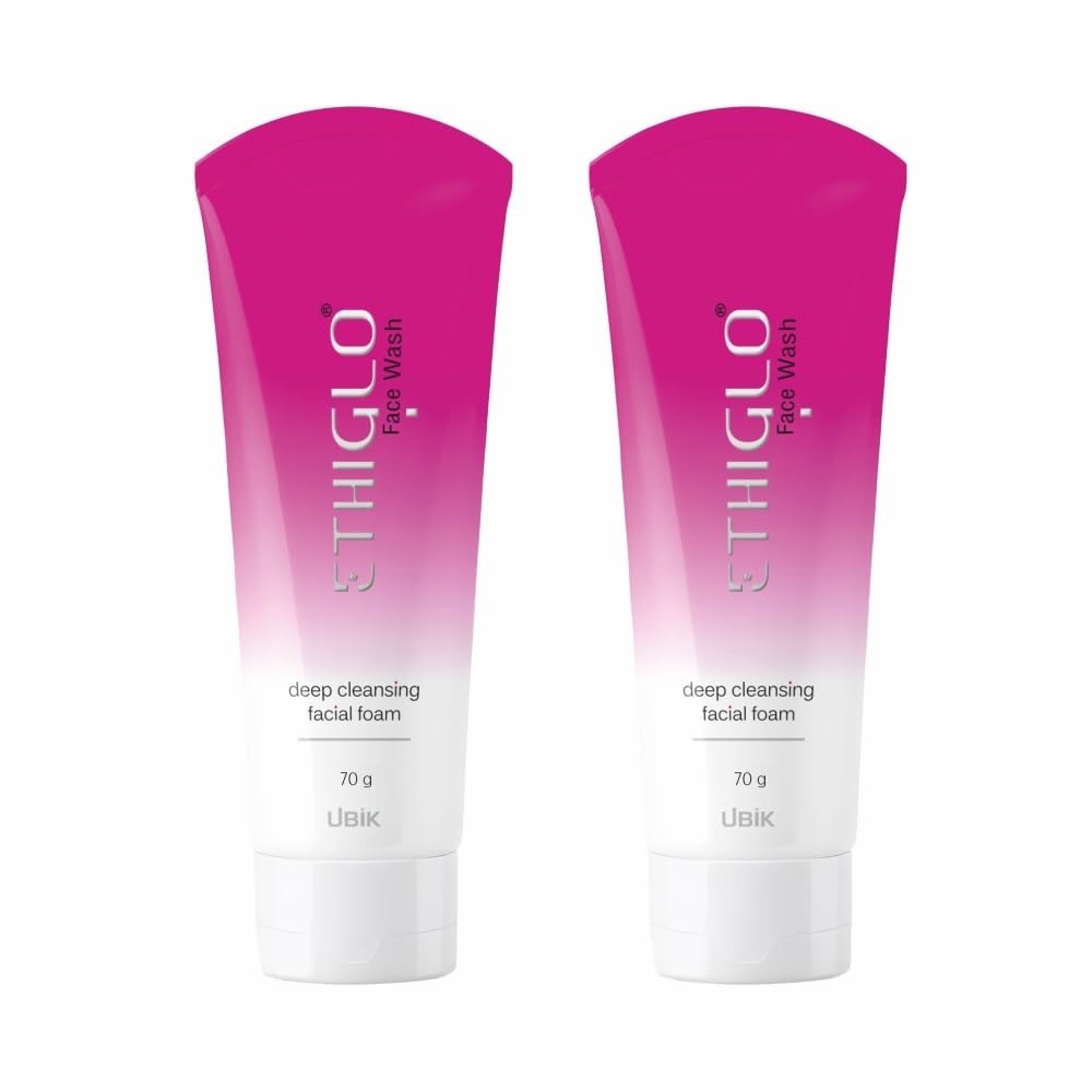 Pack of 2 Ethiglo Face Wash 140g Skin Whitening & Deep Cleansing Facial Foam