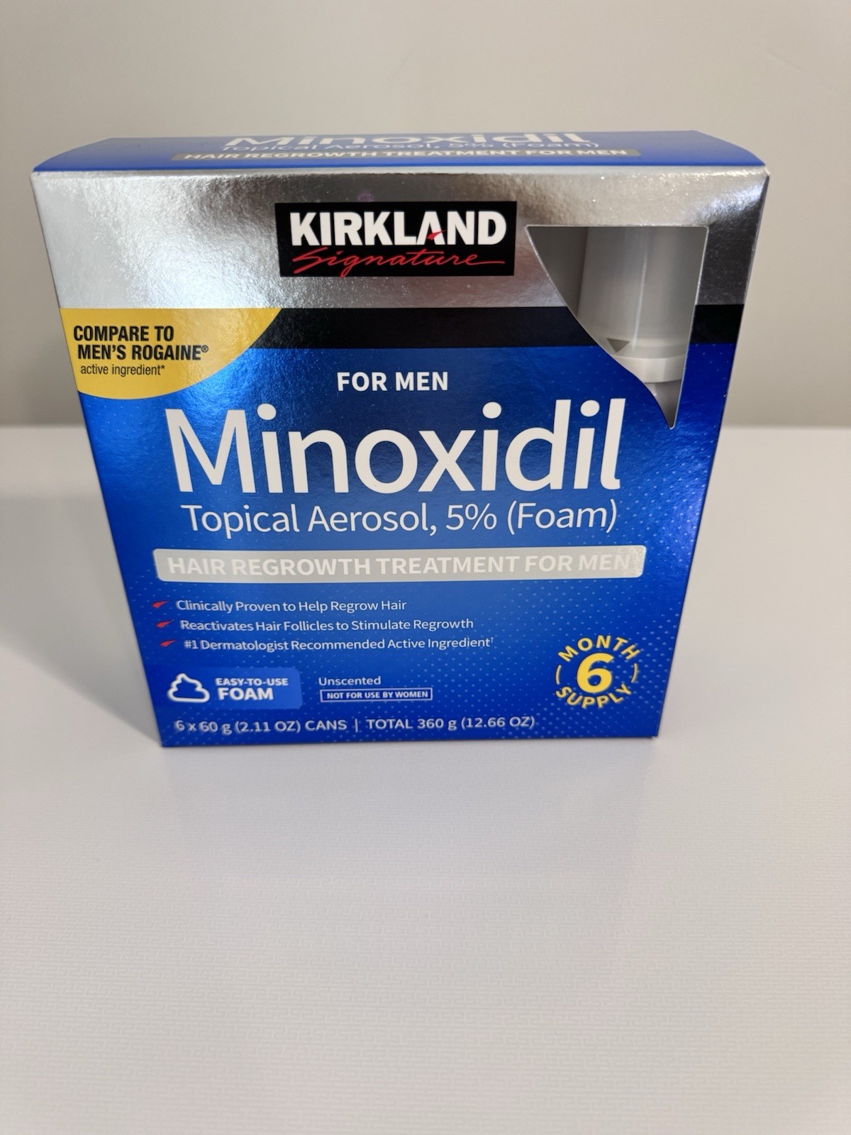Kirkland Signature Minoxidil 5% Foam for Men – Hair Regrowth – 6 Month Supply
