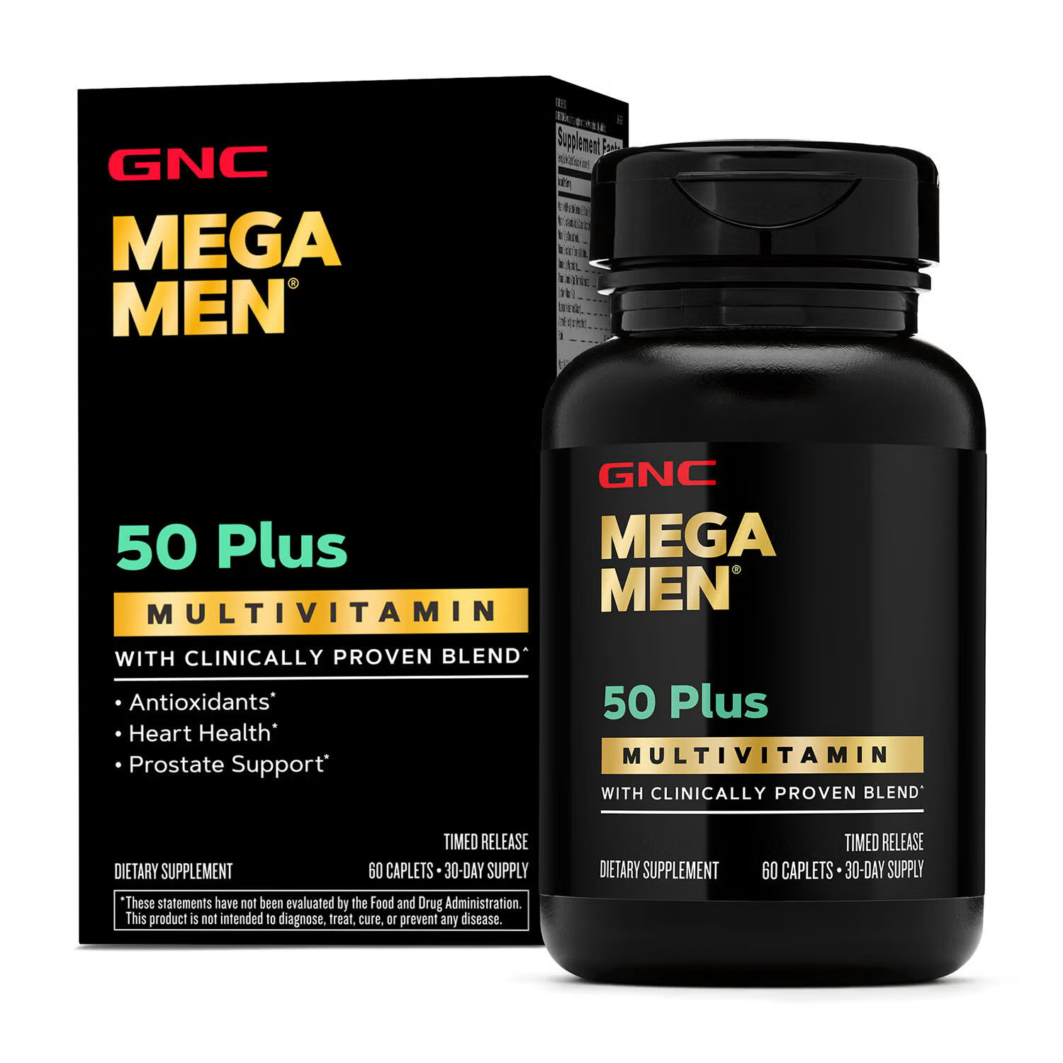 GNC Mega Men 50 Plus MultiVitamin 60 Caplets- 30 Day Supply EXP-12/26