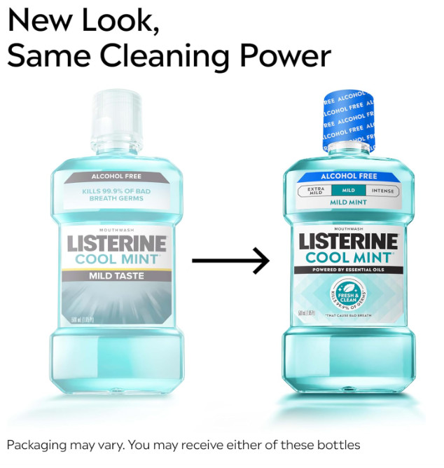 US STOCK Listerine Alcohol Free Mouthwash Cool Mild Mint Oral Rinse 1L 33.8 oz