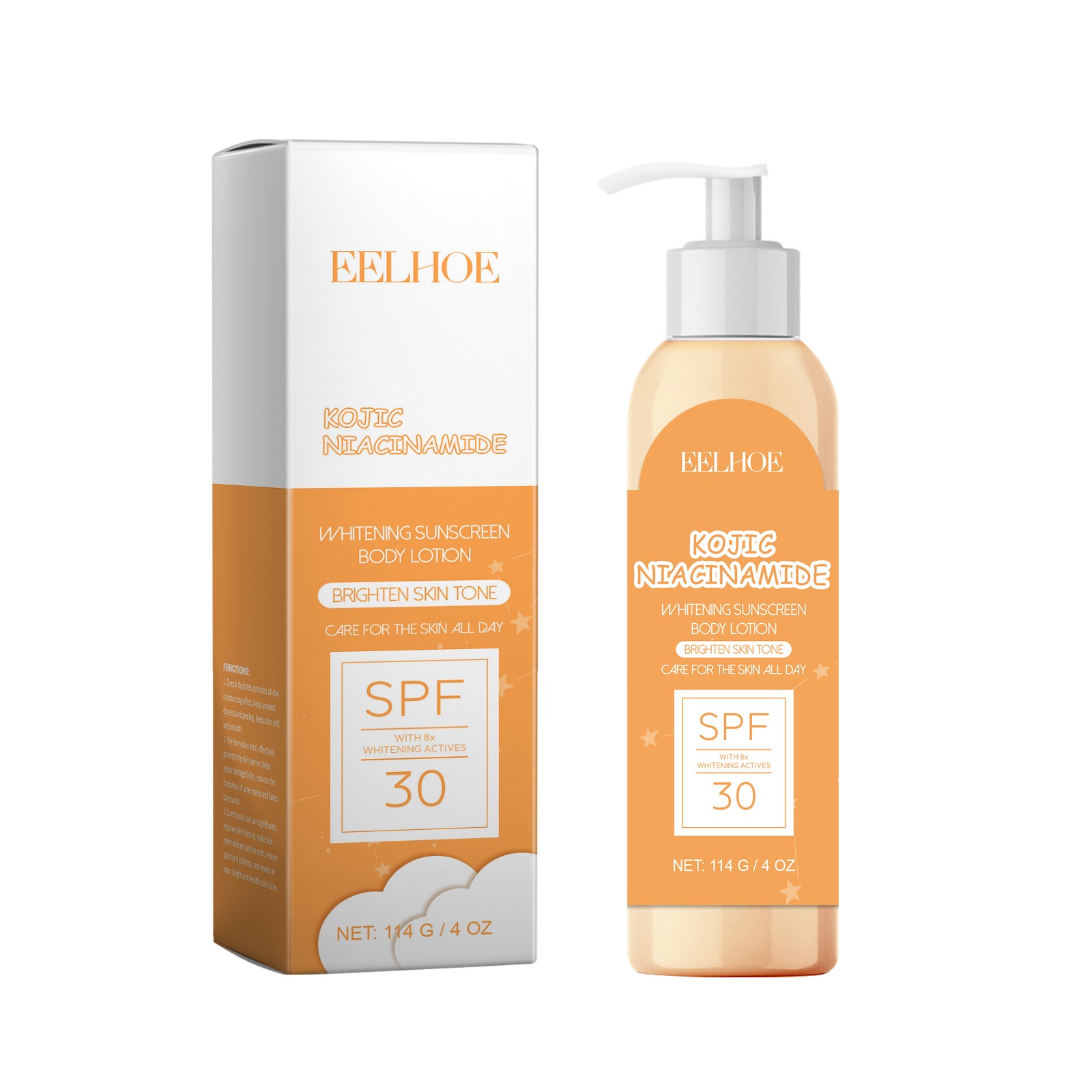 SPF Body Lotion with Titanium Dioxide, Whitening Sunscreen Moisturizer