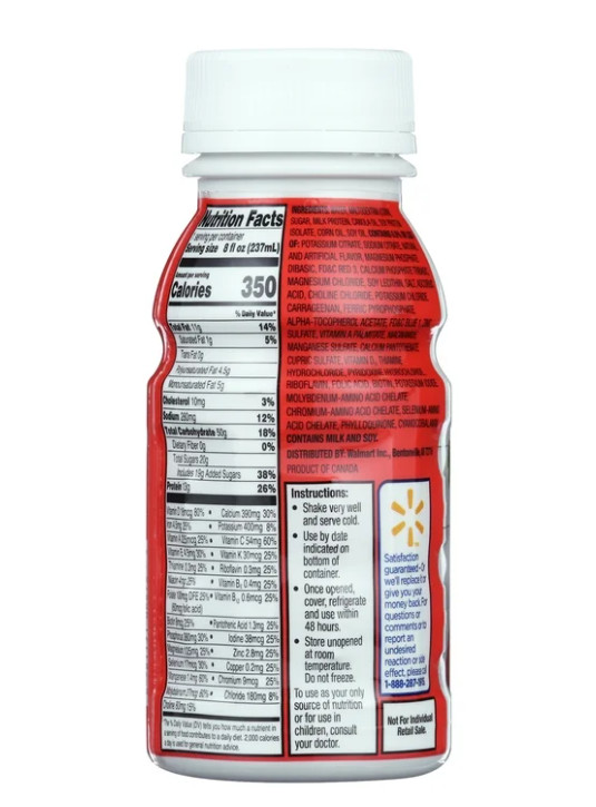 Equate Nutritional Shake Plus, Strawberry, 8 fl oz, 24 Count